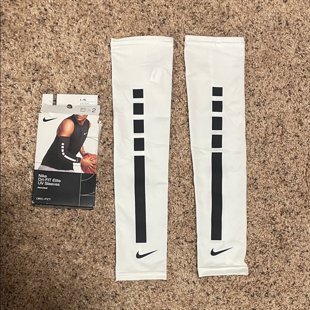 Nike White and Black UV Arm Sleeves